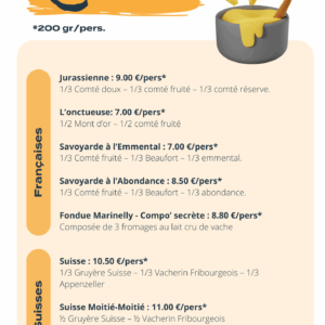 Préparation pour vos fondues au(x) fromage(s)