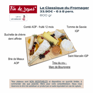 LE CLASSIQUE DU FROMAGER – 33.90€ – 6 à 8 pers.
