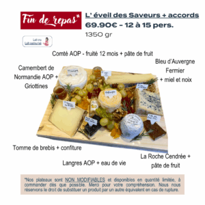 L’ÉVEIL DES SAVEURS + ACCORDS – 69.90€ – 12 à 15 pers.