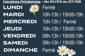 C&rsquo;est le Printemps ! CHANGEMENT HORAIRE !!! du 01/03/26 au 27/06/26