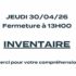 C&rsquo;est le Printemps ! CHANGEMENT HORAIRE !!! du 01/03/26 au 27/06/26