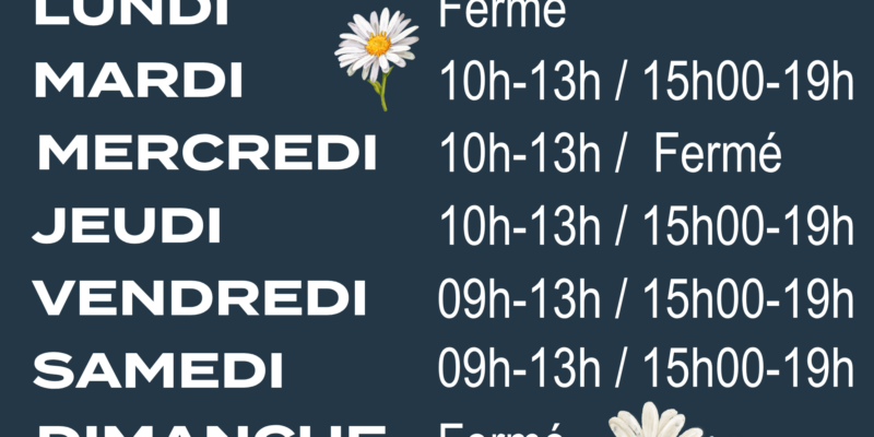 Horaires jusqu&rsquo;au 20/09/26