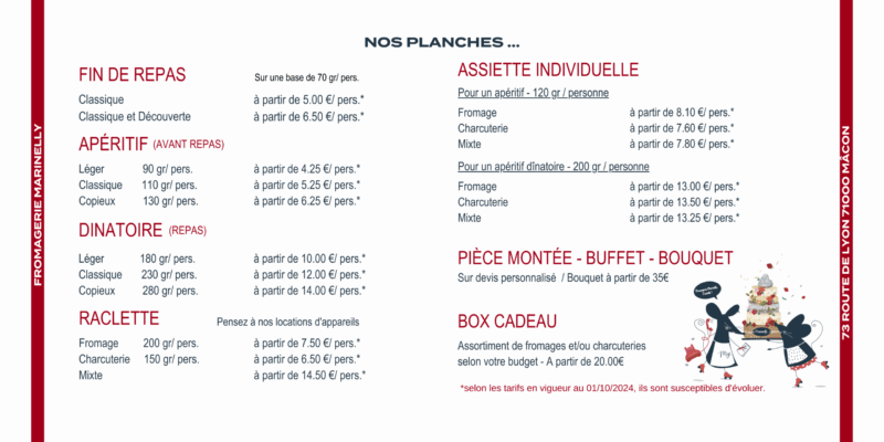 MÉMO PLATEAUX MARINELLY